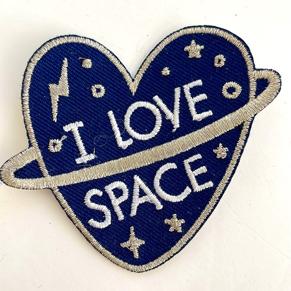 Disney Rainbow Sequin Mickey & I Love Space Sew On Patches - Picture 5 of 10